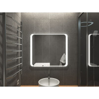 Зеркало в ванную комнату с подсветкой Болона 90х90 см