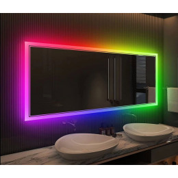 Зеркало с цветной RGB подсветкой для ванной комнаты Верона